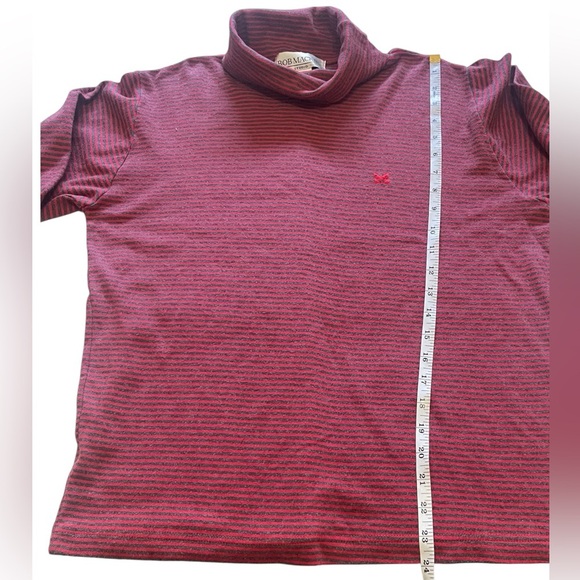 Bob Mackie Studio Vintage Turtleneck Red Gray Top Size Medium - Picture 8 of 9